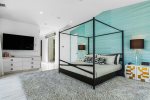 Master Bedroom Features King Bed, En Suite Bath, Walk-In Closet & 60 Inch TV